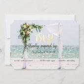 Beach Wedding Arbor Floral UAWG Einladung (Vorderseite)