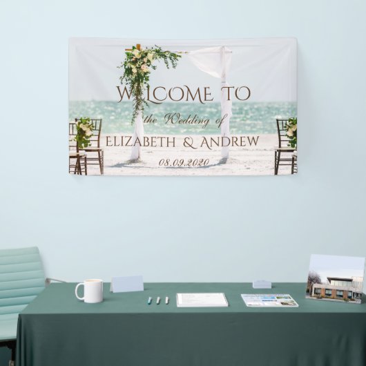 Beach Wedding Arbor Floral Wedding Banner (Messeveranstaltung)