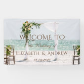 Beach Wedding Arbor Floral Wedding Banner (Horizontal)