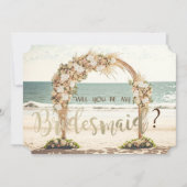 Beach Wedding Arbor Rose Bridesmaid Card Einladung (Vorderseite)
