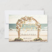 Beach Wedding Arbor Rose Dankeskarte (Vorderseite)