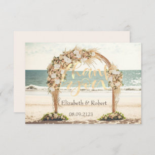 Beach Wedding Arbor Rose Dankeskarte