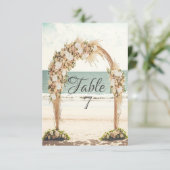 Beach Wedding Arbor Rose Einladung (Stehend Vorderseite)