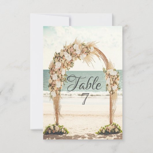 Beach Wedding Arbor Rose Einladung (Rückseite)