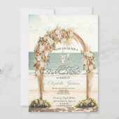 Beach Wedding Arbor Rose Einladung (Vorderseite)