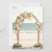 Beach Wedding Arbor Rose Einladung (Rückseite)