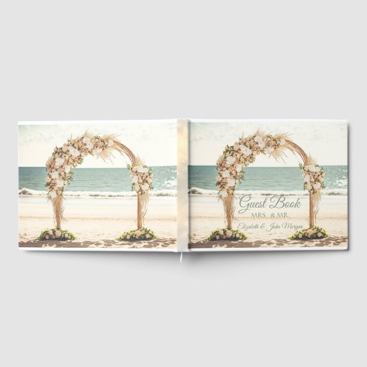 Beach Wedding Arbor Rose Gästebuch (Voll)