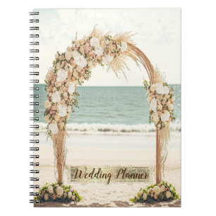 Beach Wedding Arbor Rose Lace Notizblock