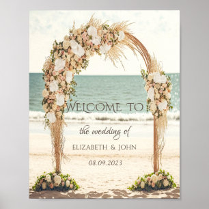 Beach Wedding Arbor Rose Poster
