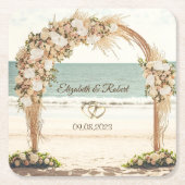 Beach Wedding Arbor Rose Rechteckiger Pappuntersetzer (Vorderseite)