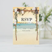 Beach Wedding Arbor RSVP Karte (Stehend Vorderseite)