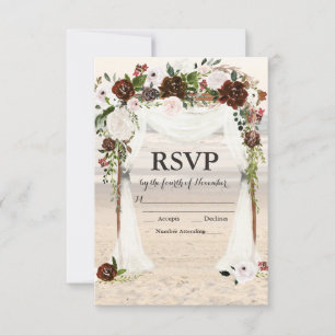 Beach Wedding Arbor RSVP Karte