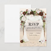 Beach Wedding Arbor RSVP Karte (Vorne/Hinten)