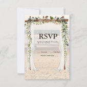 Beach Wedding Arbor RSVP Karte (Vorderseite)