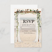 Beach Wedding Arbor RSVP Karte (Vorne/Hinten)