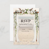 Beach Wedding Arbor RSVP Karte (Vorne/Hinten)