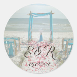 Beach Wedding Arbor Runder Aufkleber