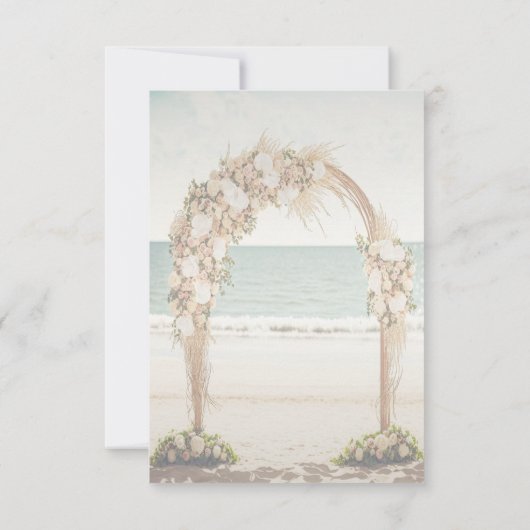 Beach Wedding Arbour Rose Probe Dinner Einladung (Rückseite)