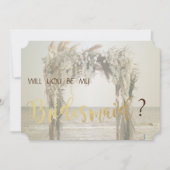 Beach Wedding Arch Bridesmaid Card Einladung (Vorderseite)