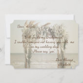 Beach Wedding Arch Bridesmaid Card Einladung (Rückseite)