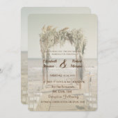 Beach Wedding Arch Einladung (Vorne/Hinten)