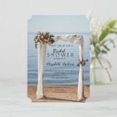 Beach Wedding Arch Floral Brautparty Einladung (Stehend Vorderseite)