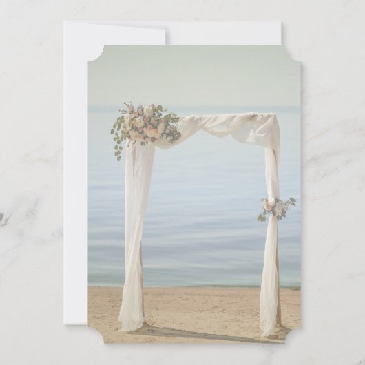 Beach Wedding Arch Floral UAWG Einladung (Rückseite)