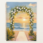 Beach Wedding Arch Floral Watercolor Planer (Vorderseite)