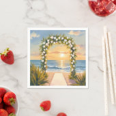 Beach Wedding Arch Floral Watercolor Serviette (Beispiel)