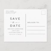 Beach Wedding Arch Foto Budget Save the Date Ankündigungspostkarte (Rückseite)