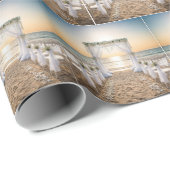 Beach Wedding Arch With Sunset Sky Geschenkpapier (Rolleneckpunkt)