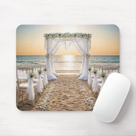 Beach Wedding Arch With Sunset Sky Mousepad (Mit Mouse)