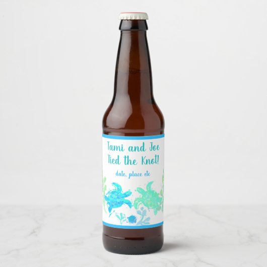 Beach Wedding Beer Flasche Label Bierflaschenetikett (Vorderseite)