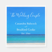 Beach Wedding Blue Ocean Napkins Serviette (Vorderseite)