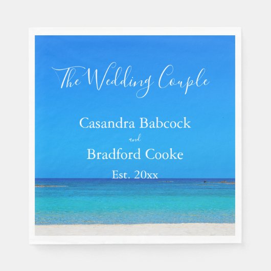 Beach Wedding Blue Ocean Napkins Serviette (Vorderseite)