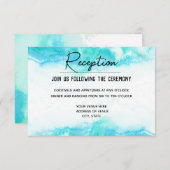 Beach Wedding Blue Wave Empfang Informationskarte RSVP Karte (Vorne/Hinten)