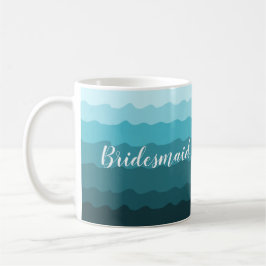 Beach Wedding Blue Waves Bridesmaid mit Namen Kaffeetasse