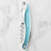 Beach Wedding Blue Waves Bridesmaid mit Namen Kellnermesser (Vorderseite)