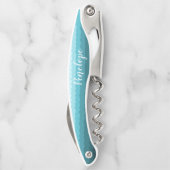 Beach Wedding Blue Waves Bridesmaid mit Namen Kellnermesser (Rückseite)