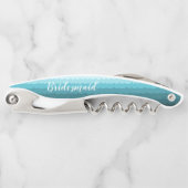 Beach Wedding Blue Waves Bridesmaid mit Namen Kellnermesser (Vorderseite)