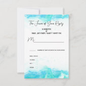 Beach Wedding Blue Waves Meal Choice Card RSVP Karte (Vorderseite)