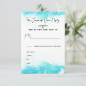 Beach Wedding Blue Waves Meal Choice RSVP Card Karte (Stehend Vorderseite)