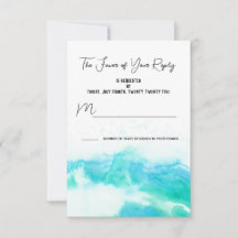 Beach Wedding Blue Waves UAWG Response Card