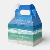 Beach Wedding Blue Waves werden Sie meine Bridesma Geschenkschachtel (Vorderseite)