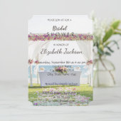 Beach Wedding Blume Brautparty Einladung (Stehend Vorderseite)