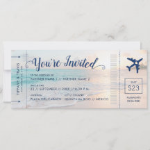 Beach Wedding Boarding Pass All-in-One