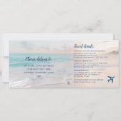 Beach Wedding Boarding Pass All-in-One Einladung (Rückseite)
