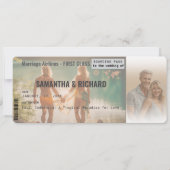 Beach Wedding Boarding Pass Romantic Beach  Einladung (Vorderseite)