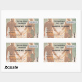 Beach Wedding Boarding Pass Romantic  Rechteckiger Aufkleber (Blatt)