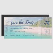 Beach Wedding Boarding Pass Save the Date Magnet (Vorne/Hinten)